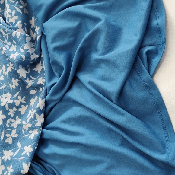 Sandra Darren Sundress Midi Easter Spring Summer Blue & White Flowers Casual - Picture 7 of 12